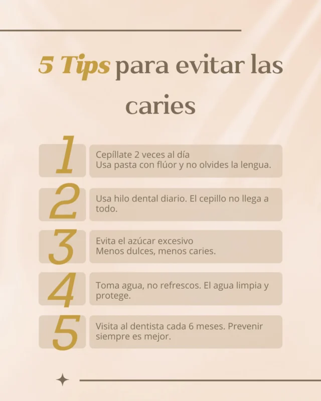 ¡Porque prevenir caries es más fácil (y barato) que tratarlas!🦷

Con estos 5 tips, chequeos regulares, limpiezas profesionales y buenos consejos, cuidas tu sonrisa y evitas problemas mayores.

¡Tu boca lo agradecerá!✨

#SonrisaSana #CuidaTusDientes #PrevenciónDental #VisitaAlDentista #SaludBucal #nomascaries #tipsdentales #cuidamosdetusonrisa #vallesvallesclinicadental